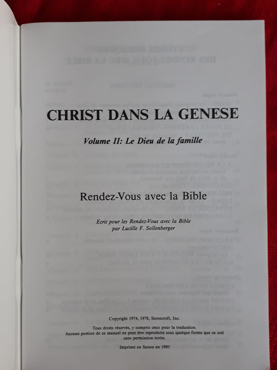 Rendez-vous avec la Bible - Christ dans la Genèse II
