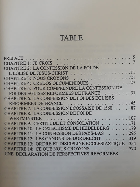 Confessions de foi des églises réformées