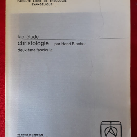 Fac étude Christologie deuxième fascicule