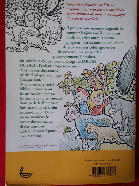 Le jardin de Dieu (calendrier de l'Avent à colorier)