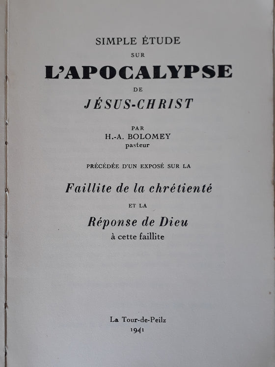 L'apocalypse de Jésus-Christ