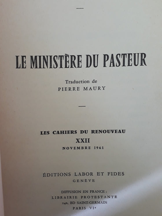 Le ministère du pasteur (libéral)