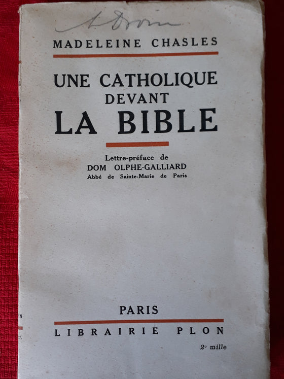 Une catholique devant La Bible