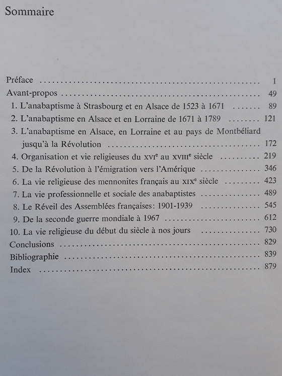 Les assemblées Anabaptistes-Mennonites de France (séculier)