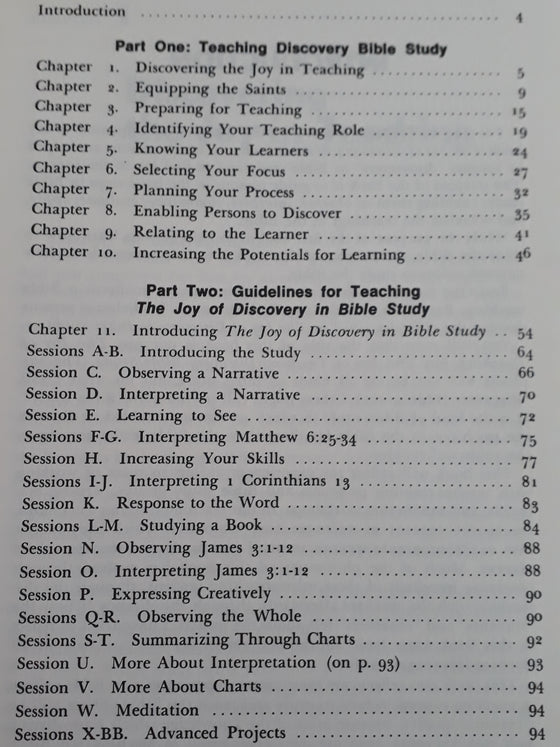 The Joy Teaching Discovery - Bible Study