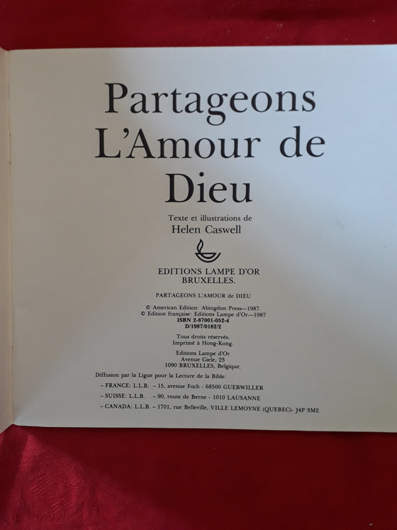 Partageons l'amour de Dieu