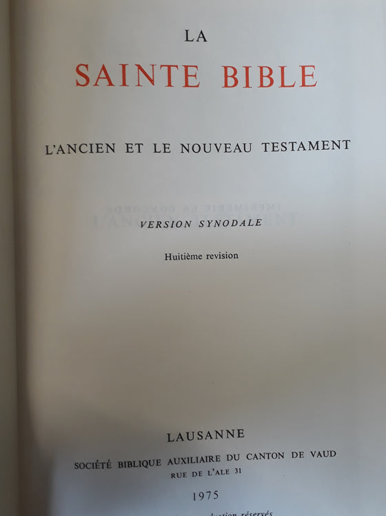 La Sainte Bible (synodale)