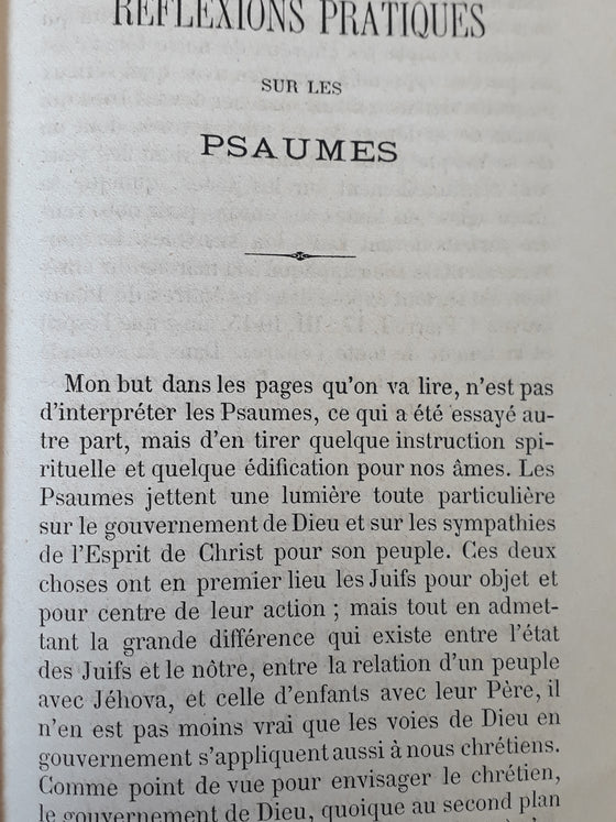 Réflexions pratiques sur les psaumes volume I