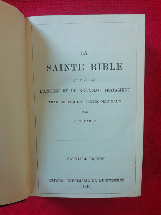La Sainte Bible Darby 1940