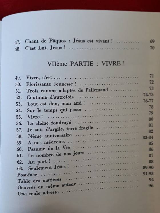 Ombre et lumière, Poèmes bibliques