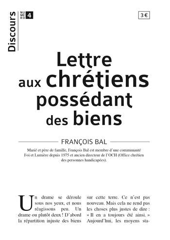 Lettre aux chrétiens possédant des biens