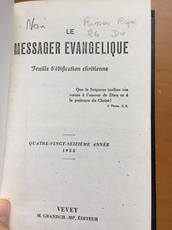 Le messager évangélique 1955