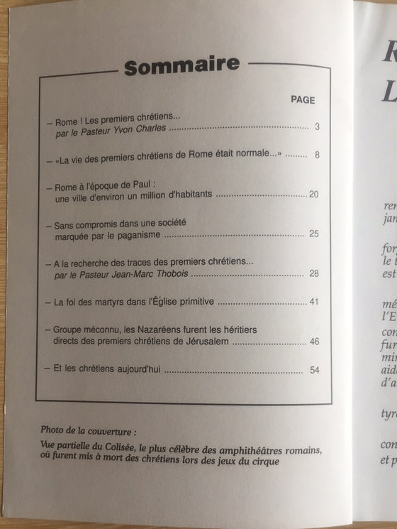 Document Expériences n.103 La vie des premiers chrétiens à Rome