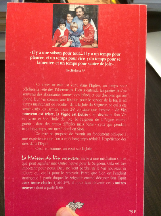 La maison du vin nouveau, une étude biblique sur la Joie du Seigneur - ChezCarpus.com