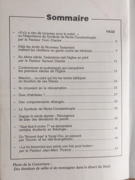 Document Expériences n.101 Le symbole de Nicée-Constantinople est plus que jamais d'actualité.