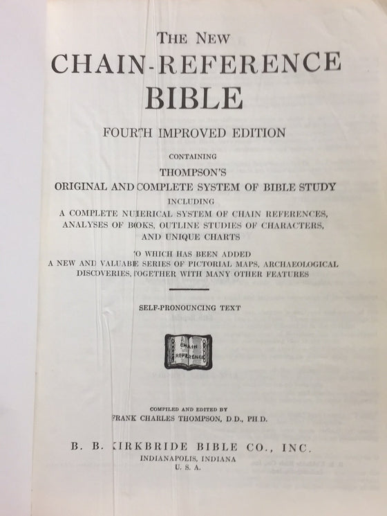 The New Chain Reference Bible Thompson