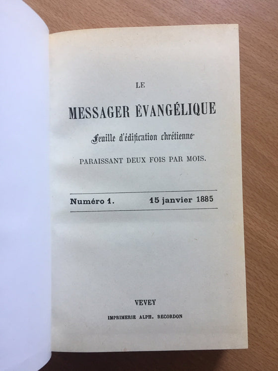 Le messager évangélique 1885