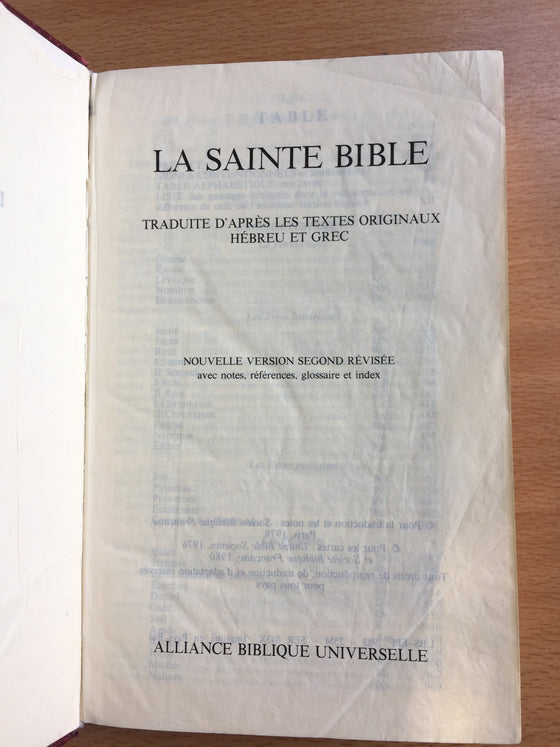 La sainte bible Segond révisée