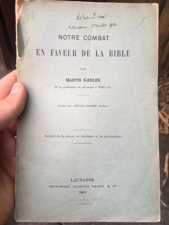 Notre combat en faveur de la Bible (1903) - ChezCarpus.com