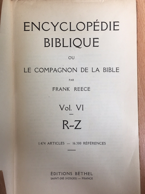 Encyclopédie biblique R-Z