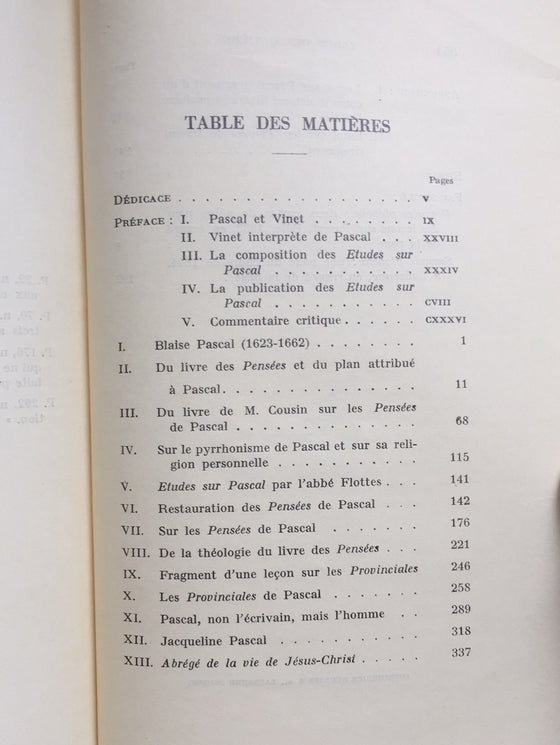 Études sur Blaise Pascal (1936)