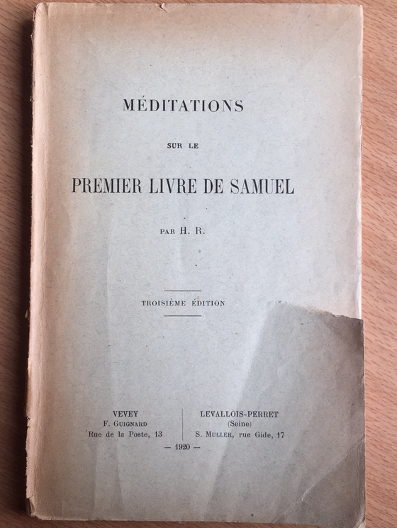 Méditations sur le premier livre de Samuel