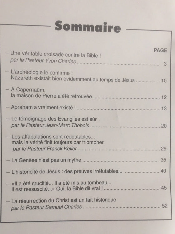 Document Expériences n.106 Les attaques contre la Bible se multiplient