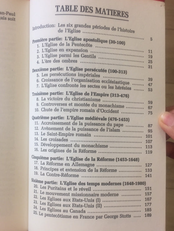 L'Histoire de l'Eglise Chrétienne