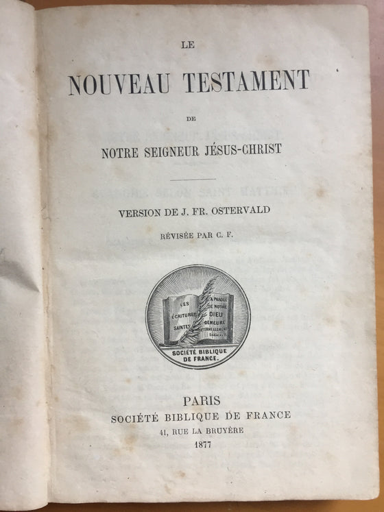 Le Nouveau Testament Ostervald (rare)