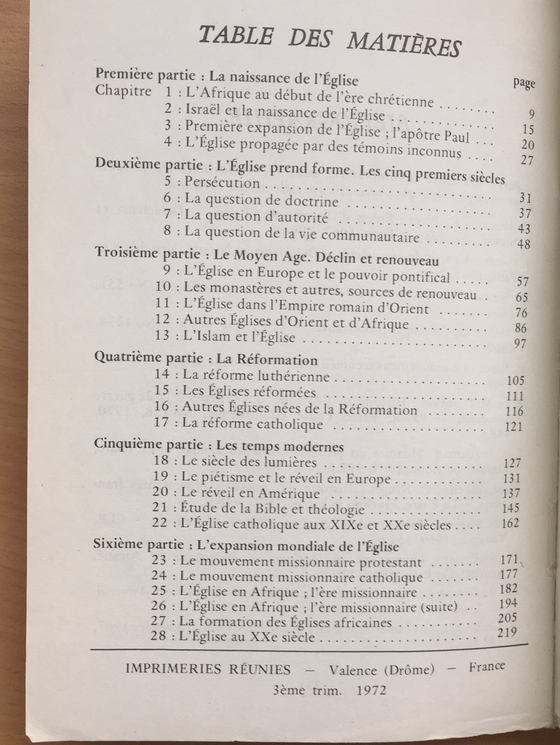 Histoire de l’Eglise: vingt siècles et six continents