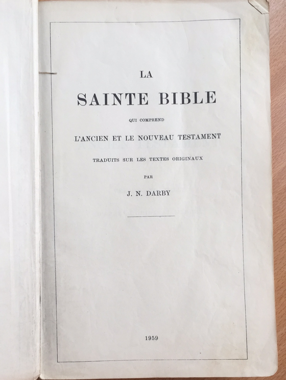 La Sainte Bible Darby 1959