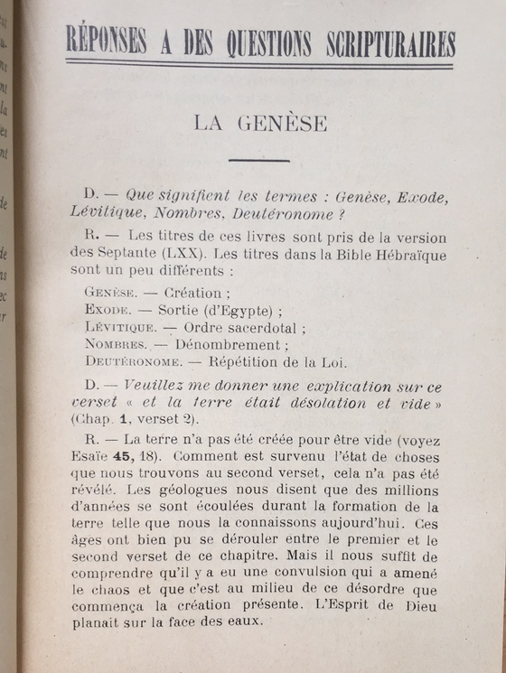 Réponses à des questions scripturaires