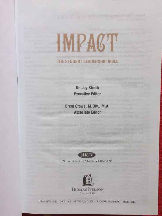 Impact: the student leadership Bible