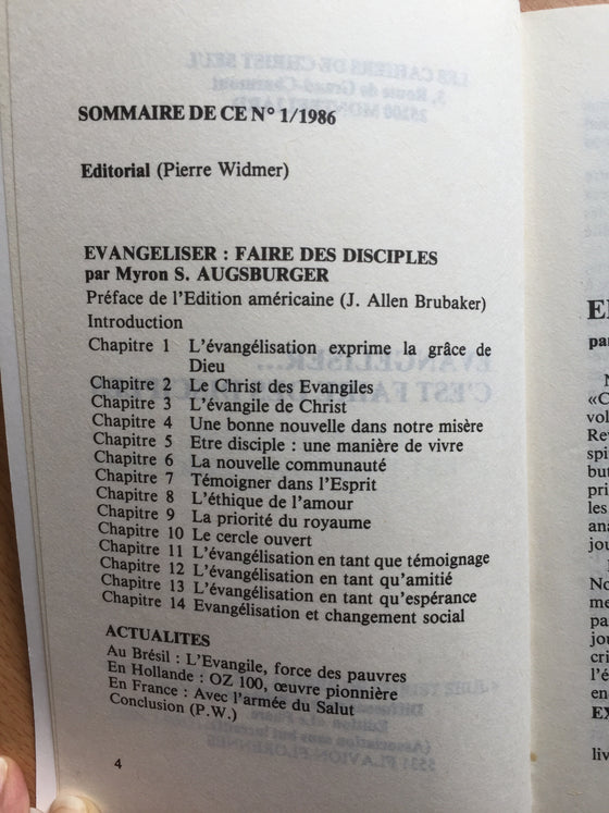 Évangéliser, c’est faire des disciples vol.1 Les cahiers de Christ seul