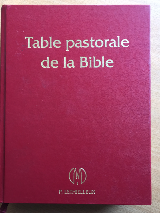 Table pastorale de la Bible