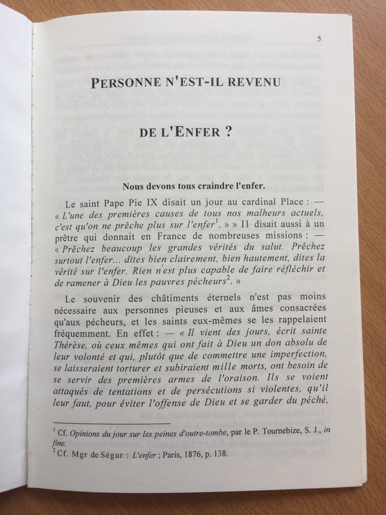 Personne n’est-il revenu de l’enfer ?