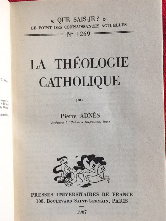 La Théologie Catholique