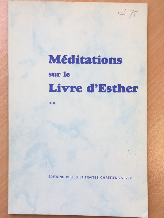 Méditations sur le livre d’Esther