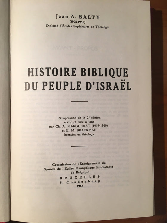 Histoire du peuple d’Israël (livre ancien) - ChezCarpus.com