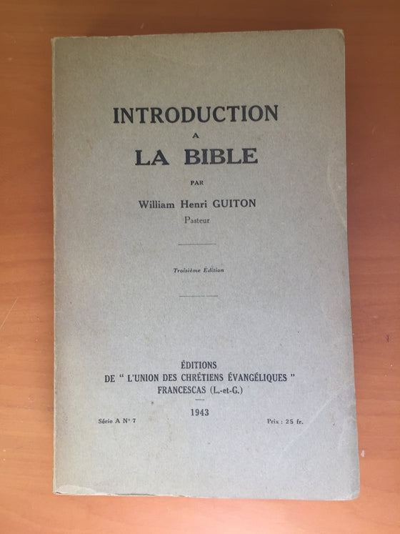 Introduction à la Bible
