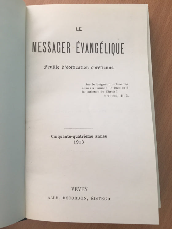 Le messager évangélique 1913