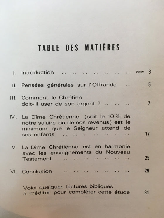 L’enfant de Dieu, la dîme et les offrandes - ChezCarpus.com