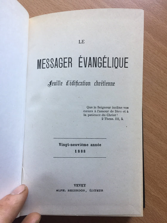 Le messager évangélique 1888