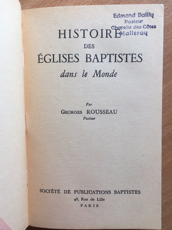 Histoire des églises baptistes dans le monde