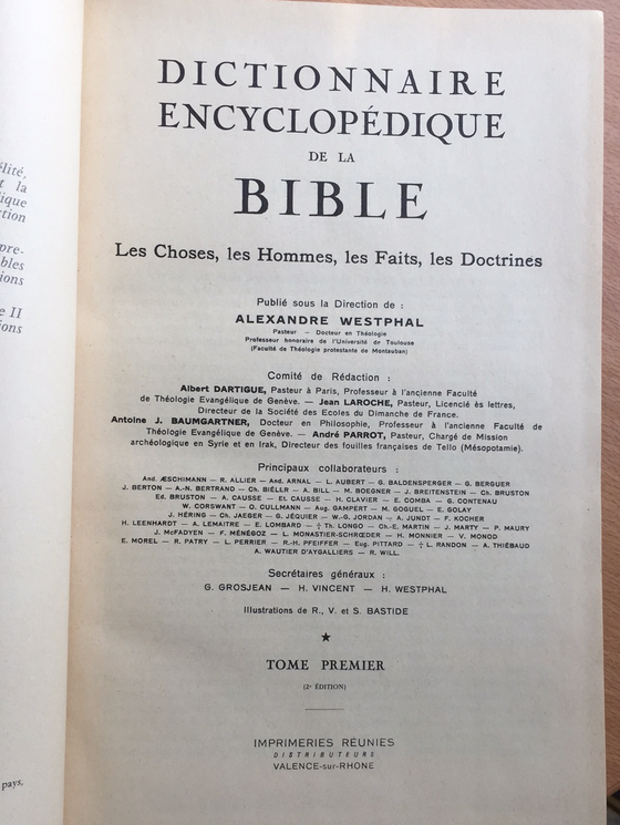 Dictionnaire encyclopédique de la Bible I: A-K