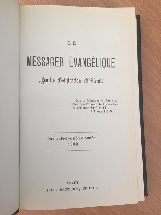 Le messager évangélique 1902