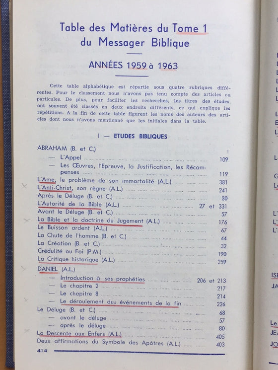 Le Messager biblique 1959-1963 (Tome 1)