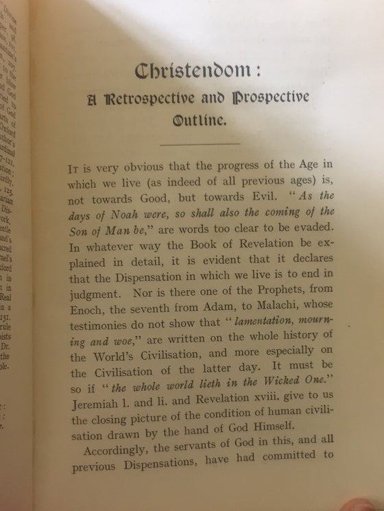 Christendom: A Retrospective and Prospective Outline