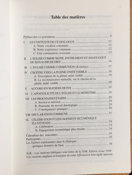 « Appelés à témoigner et à servir »: L’affirmation commune de Reuilly