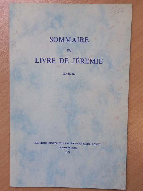 Sommaire du livre de Jérémie